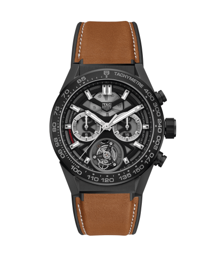 TAG Heuer Carrera Calibre Heuer 02T 45 Chronograph Tourbillon Ceramic / Calf